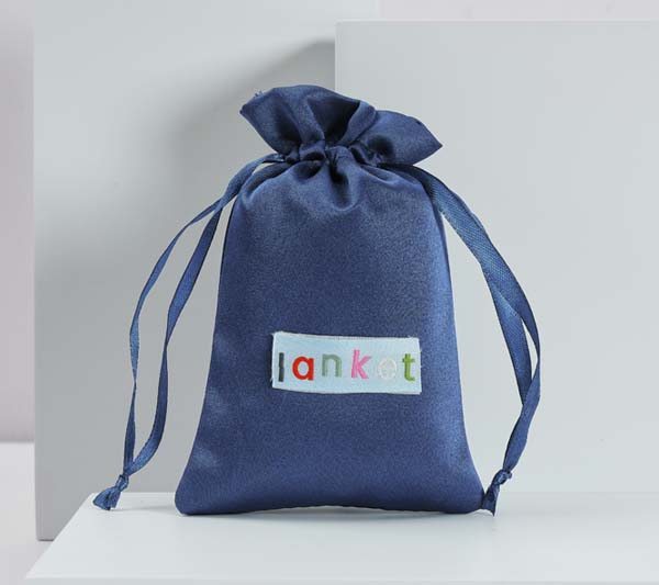 Small Blue Satin Pouch
