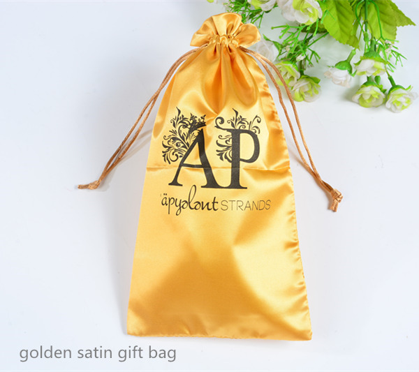 golden satin gift bag