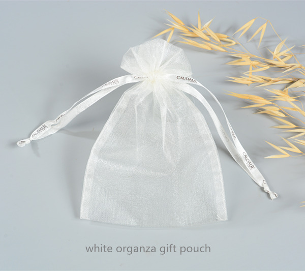 white organza gift pouch