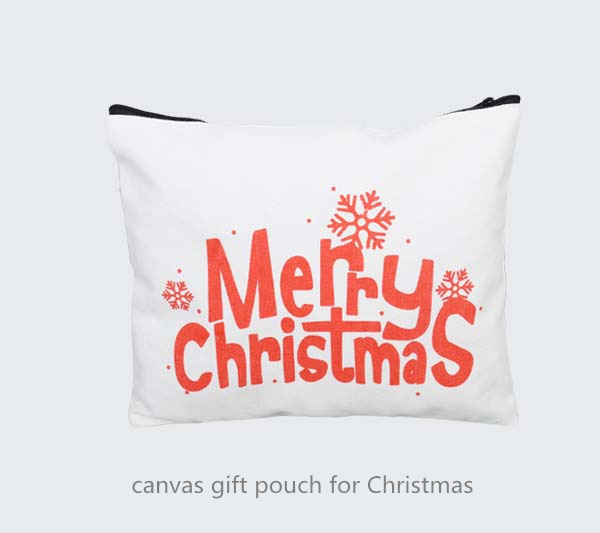 canvas gift zipper pouch for Christmas