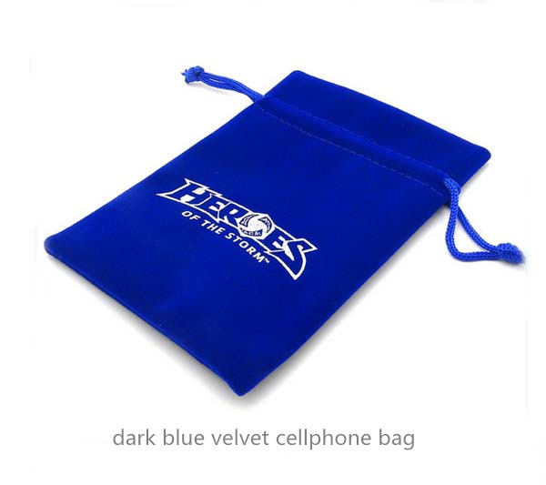 dark blue velvet cellphone bag