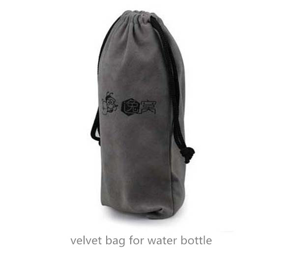 velvet pouch for water bottle