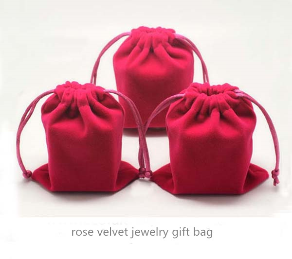 rose velvet jewelry gift bag