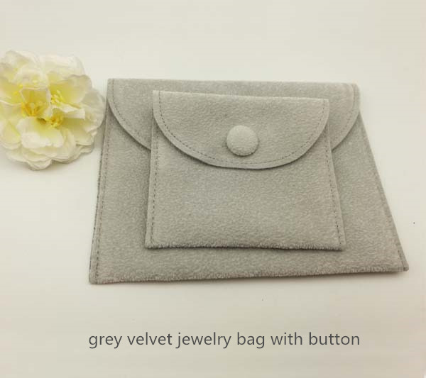 grey velvet bracelet pouch bag
