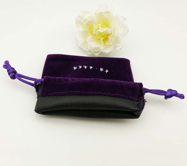 small purple velvet jewelry bag