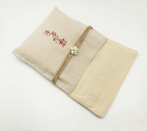vintage burlap tea towel package pouch