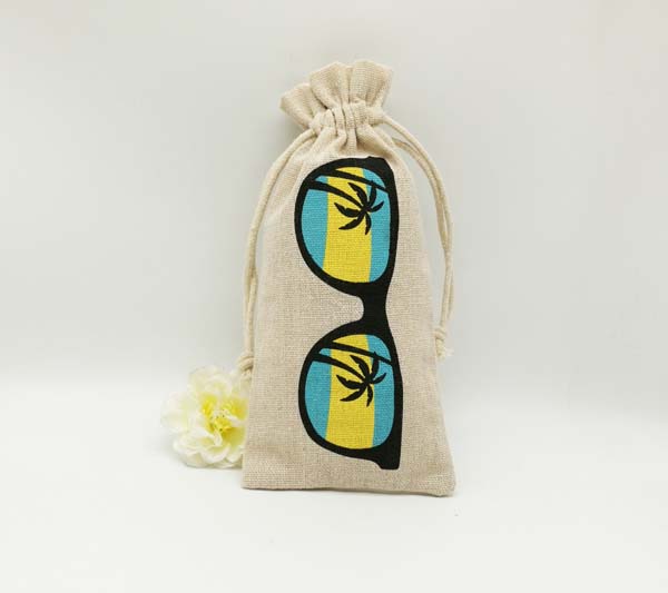 hessian linen pouch for sunglasses package 