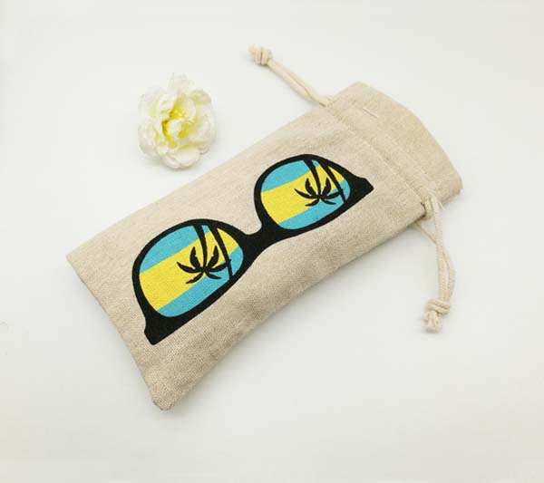 hessian linen pouch for sunglasses package 