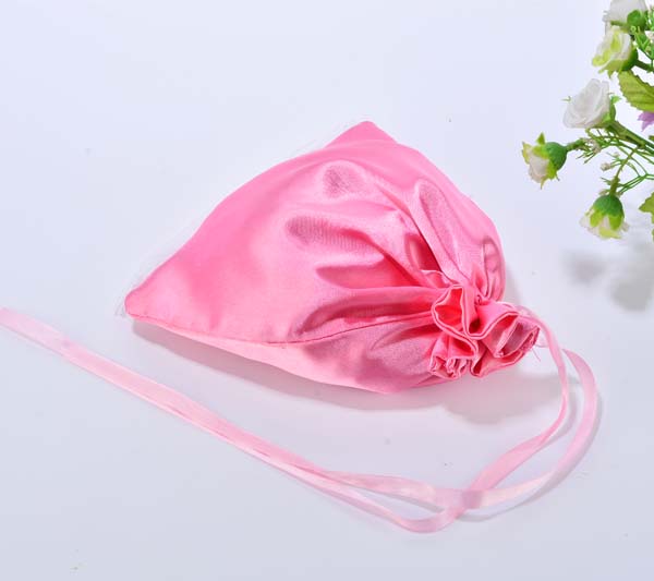 pink satin underwear dust organizer bag 
