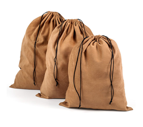 extra large suede velvet drawstring bag 