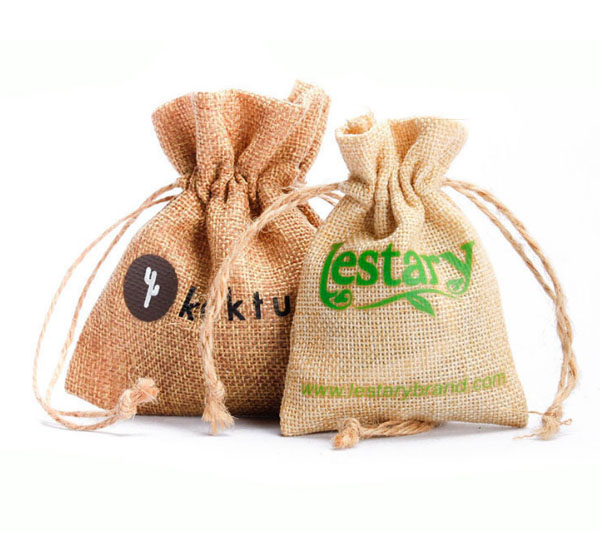 customize jute drawstring gift bag for promotion