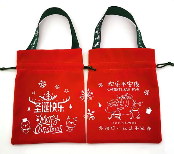 Red Velvet Christmas Gift Bag 