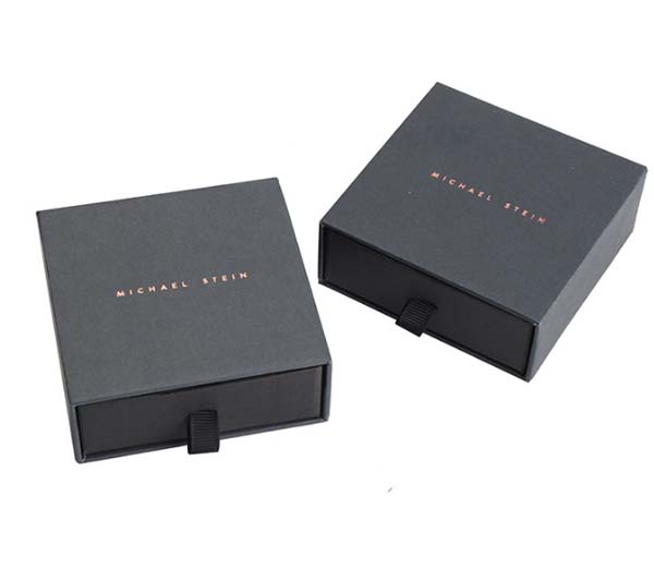 Black Paper Bracelet Box Drawer Style 