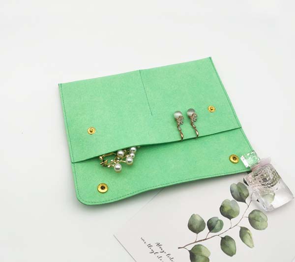 Thick Microfiber Jewellery Bag with Button Closure 