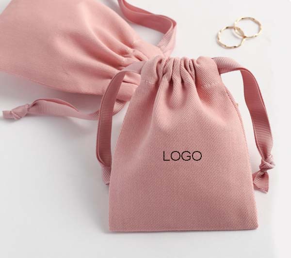 Small Pink Cotton Pouch