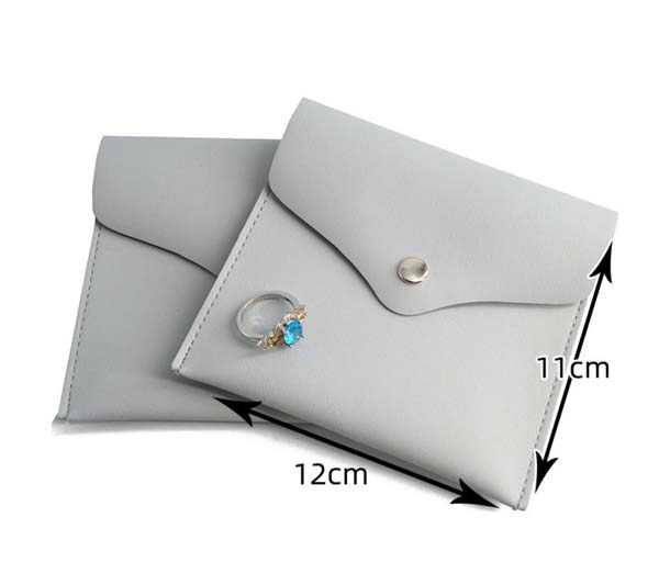 Leather Jewelry Snap Pouch 