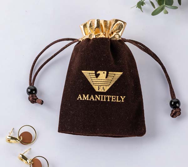 velvet jewelry pouches with gloss drawstring