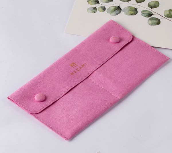Microfiber Jewelry Bag with Two Buttons