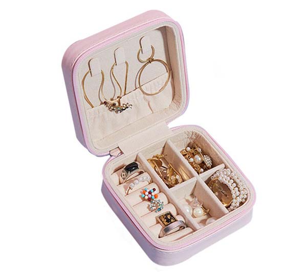 PU Leather Travel Jewelry Box with Mirror
