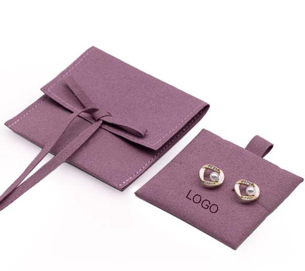 Purple Microfiber Jewelry Flap Pouch and Jewelry Holder