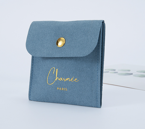 Blue Microfiber Jewelry Bag and Jewelry Card Holder