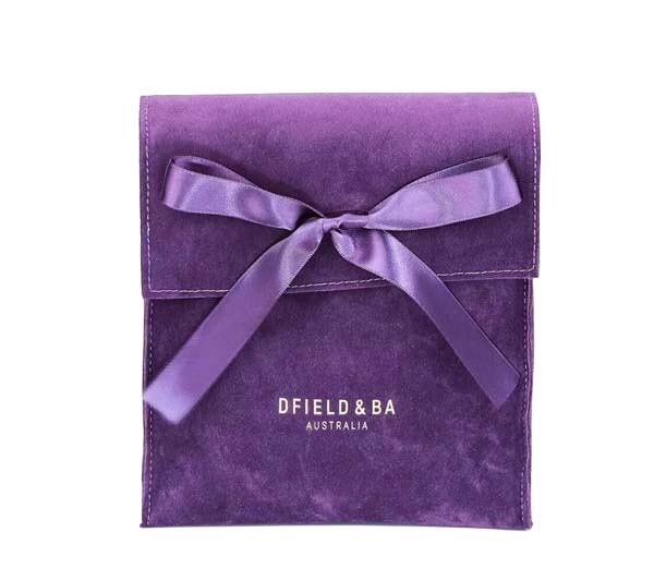 Purple Velvet Gift Bag with Ribbon Knot