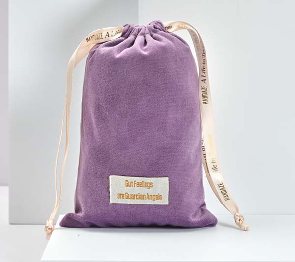 Purple Soft Velour Gift Bag Custom Logo 